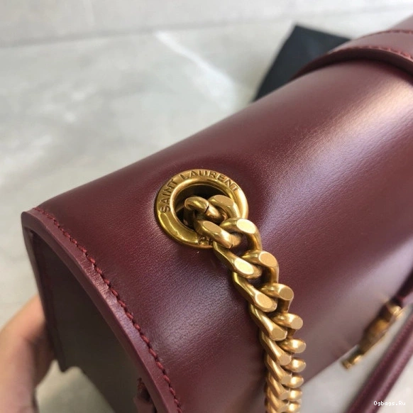 YSL BURGUNDY IN LEATHER SULPICE CHAIN MEDIUM BAG 0820